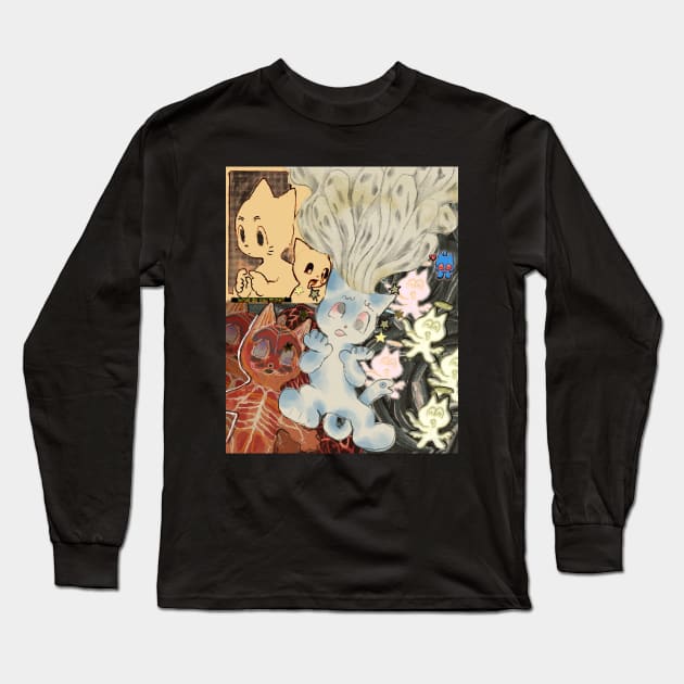 cat #5 Long Sleeve T-Shirt by Plastiboo